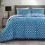 Azure Scallop Seashell Scales Polycotton Reversible Duvet Cover Bedding Set - Blue