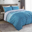 Azure Scallop Seashell Scales Polycotton Reversible Duvet Cover Bedding Set - Blue