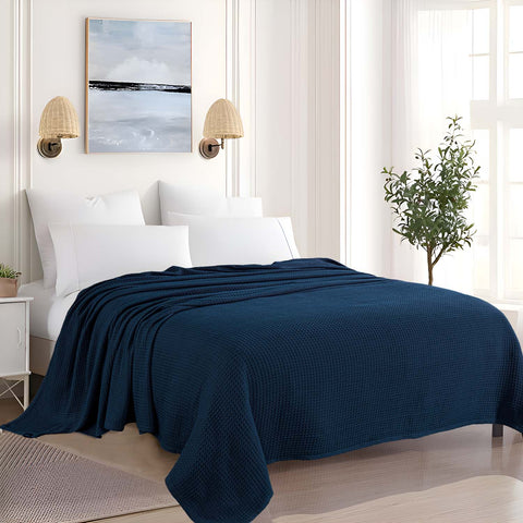 Waffle Breathable Egyptian Cotton Thermal Blanket