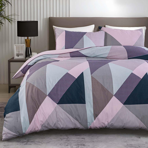 Geo Geometric Triangle Origami Duvet Cover Modern Bedding Linens Set