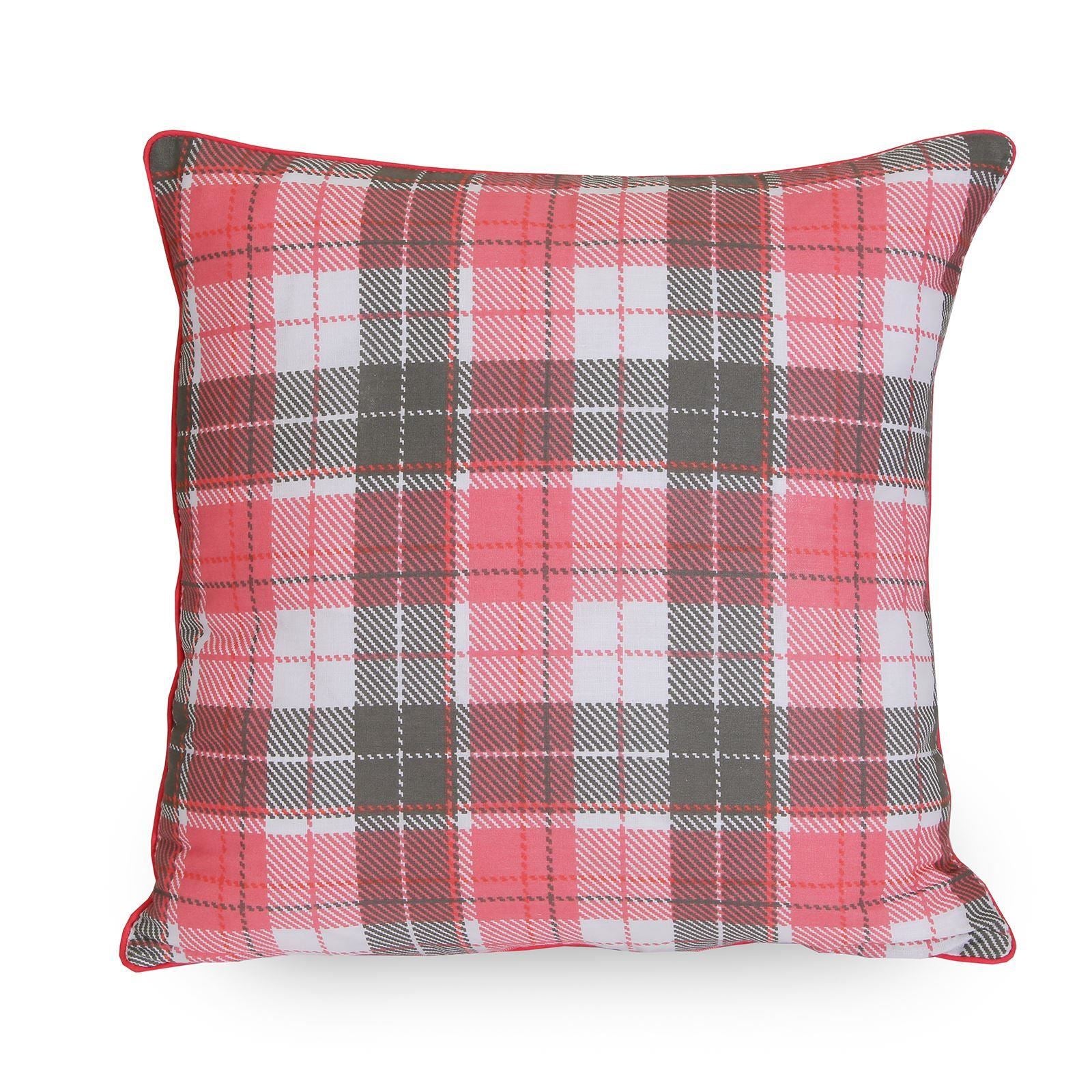 Pink tartan cushions sale